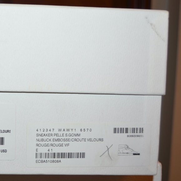 NWT BALENCIAGA MENS HITOP SUEDE LEATHER SNEAKERS US 8 EU 41 - Picture 7 of 7